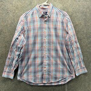 Vineyard Vines Shirt Mens Medium Multicolor Plaid Long Sleeve Button Front Logo